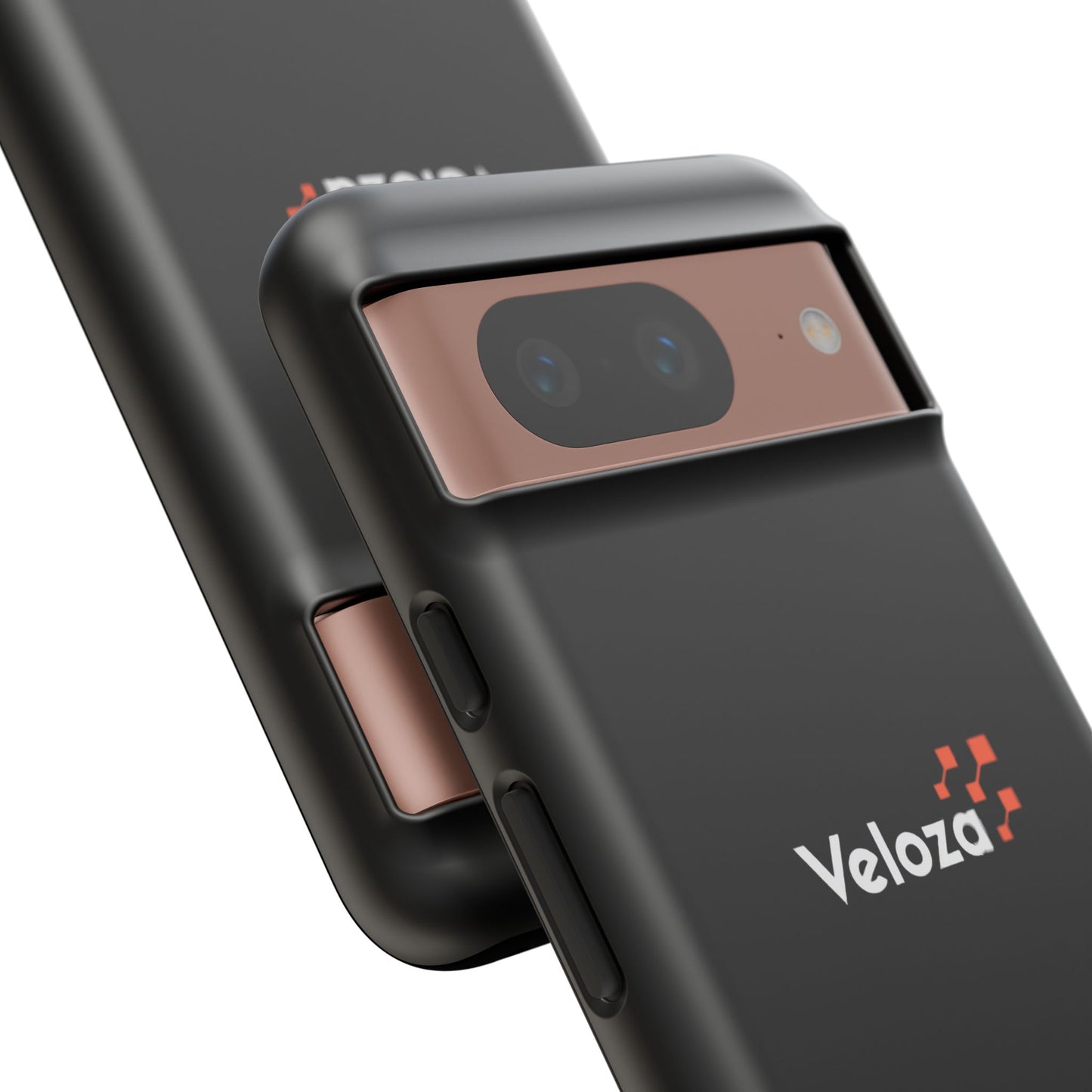 Veloza Branded Tough Phone Case — Slim Protective Black Case with Logo