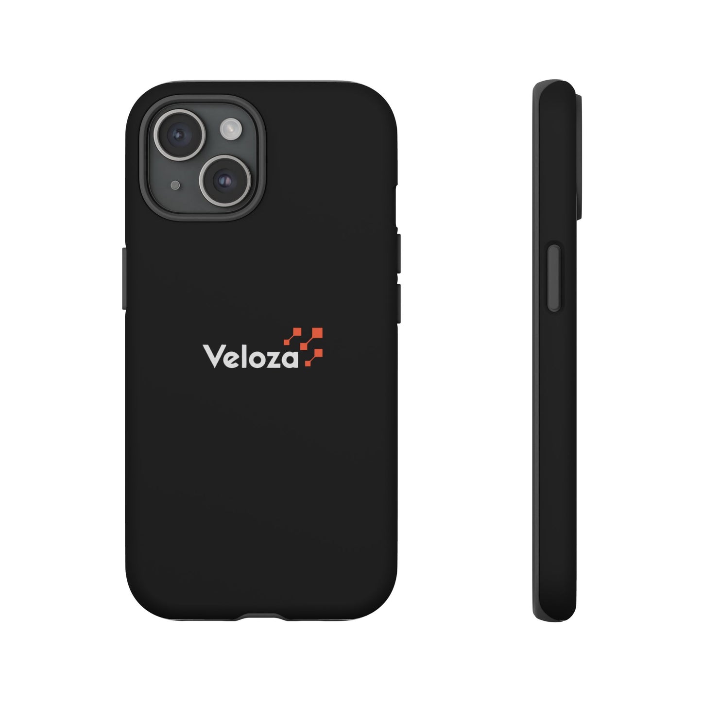 Veloza Branded Tough Phone Case — Slim Protective Black Case with Logo