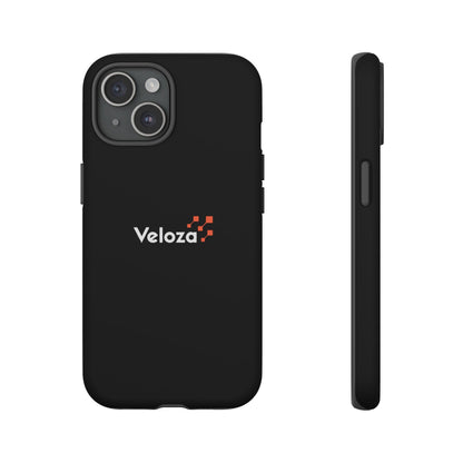 Veloza Branded Tough Phone Case — Slim Protective Black Case with Logo