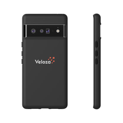 Veloza Branded Tough Phone Case — Slim Protective Black Case with Logo