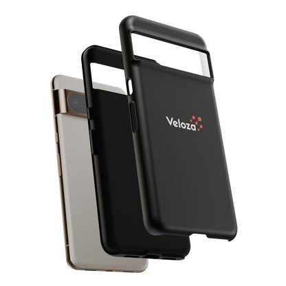 Veloza Branded Tough Phone Case — Slim Protective Black Case with Logo