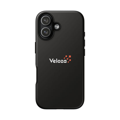 Veloza Branded Tough Phone Case — Slim Protective Black Case with Logo