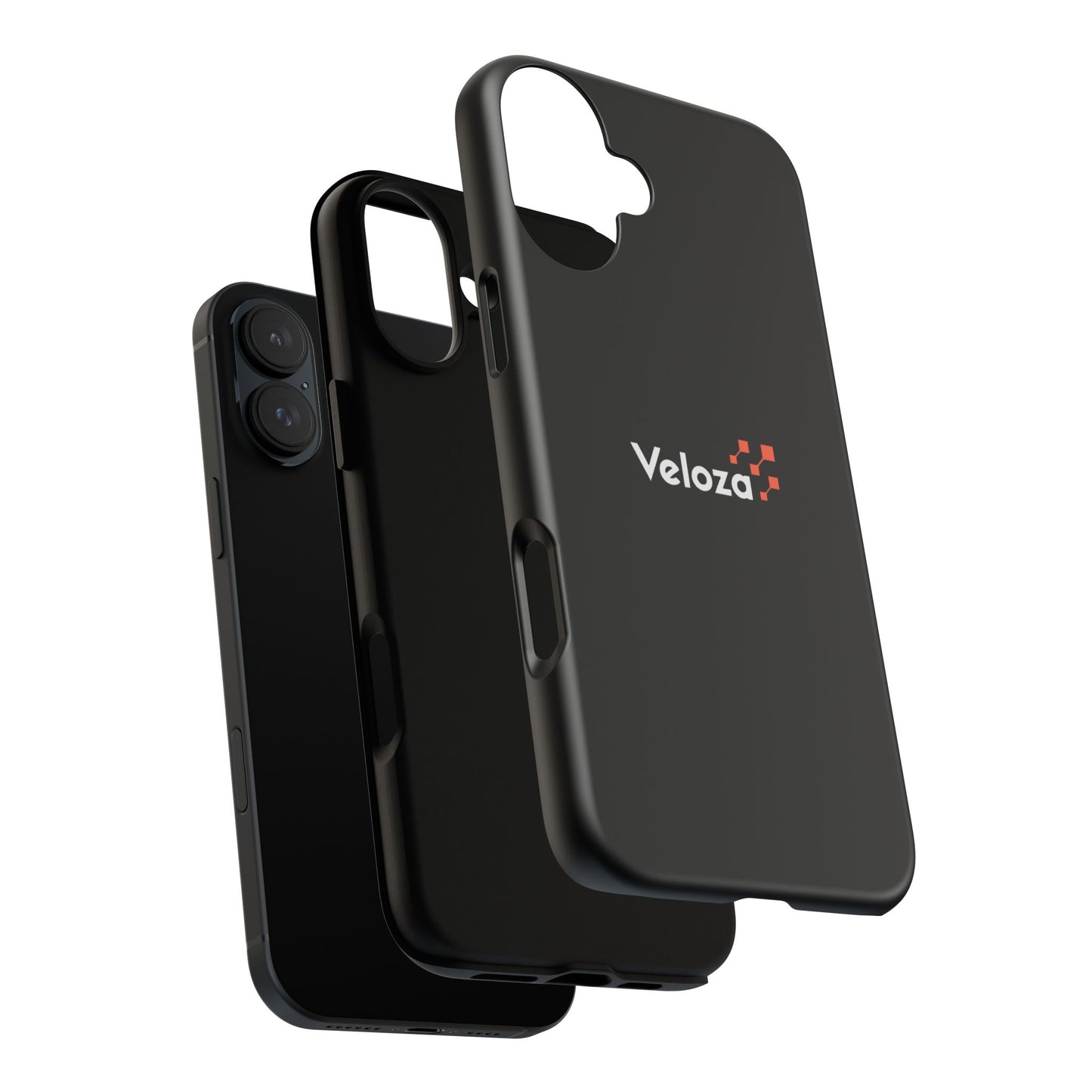Veloza Branded Tough Phone Case — Slim Protective Black Case with Logo