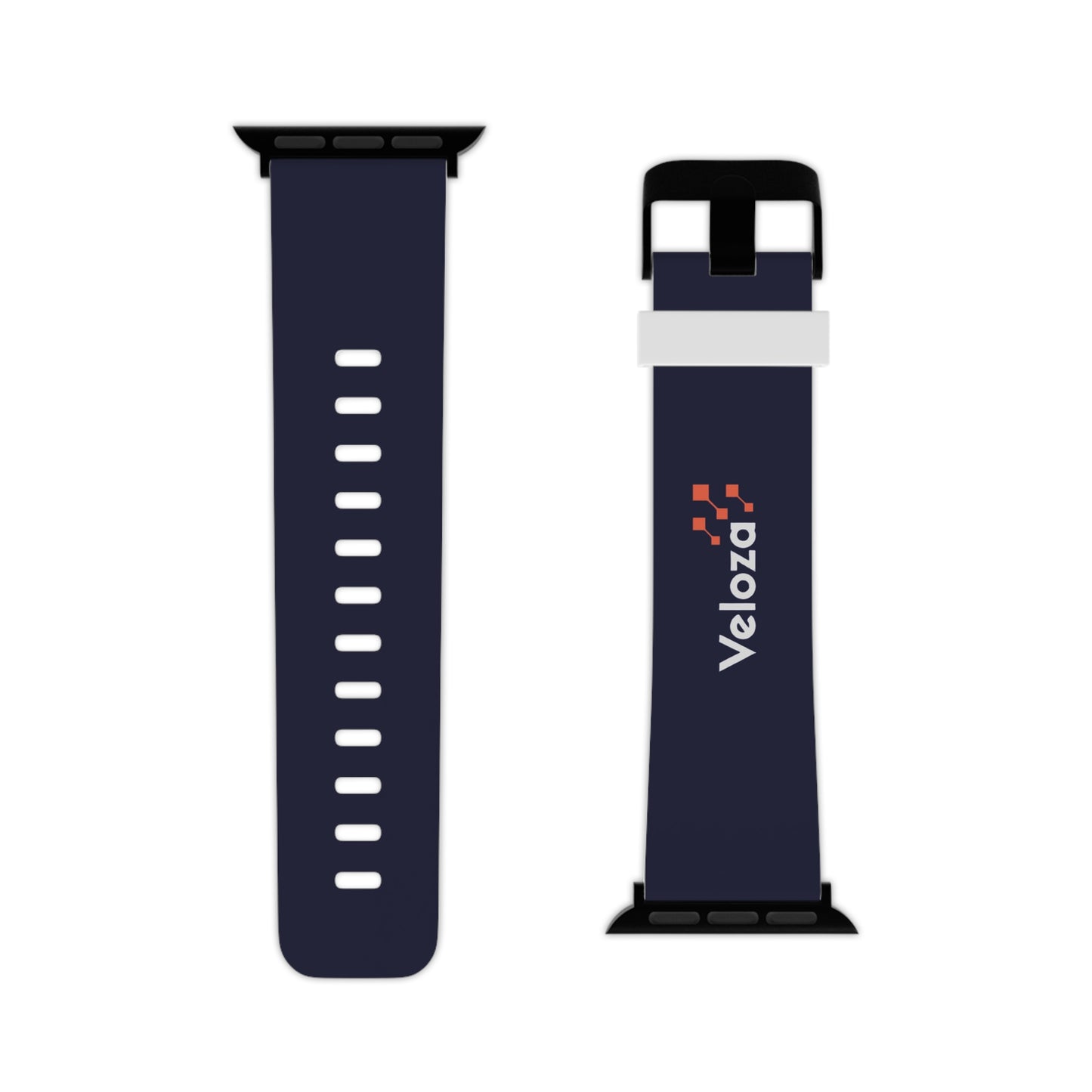Veloza Branded Navy Silicone Apple Watch Band - Comfortable Replacement Strap