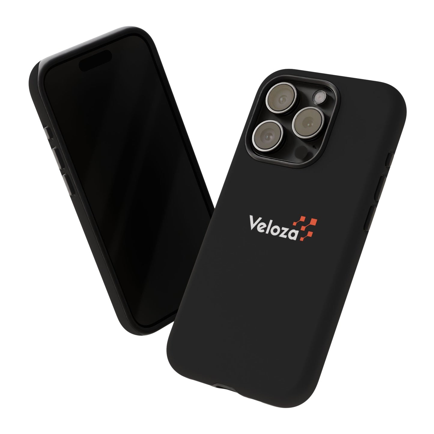 Veloza Branded Tough Phone Case — Slim Protective Black Case with Logo