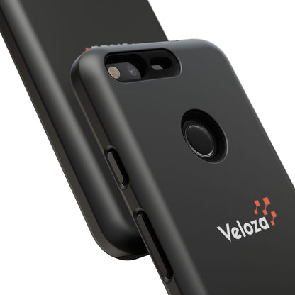 Veloza Branded Tough Phone Case — Slim Protective Black Case with Logo