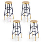 Artiss 4x Bar Stools Metal Gold Navy