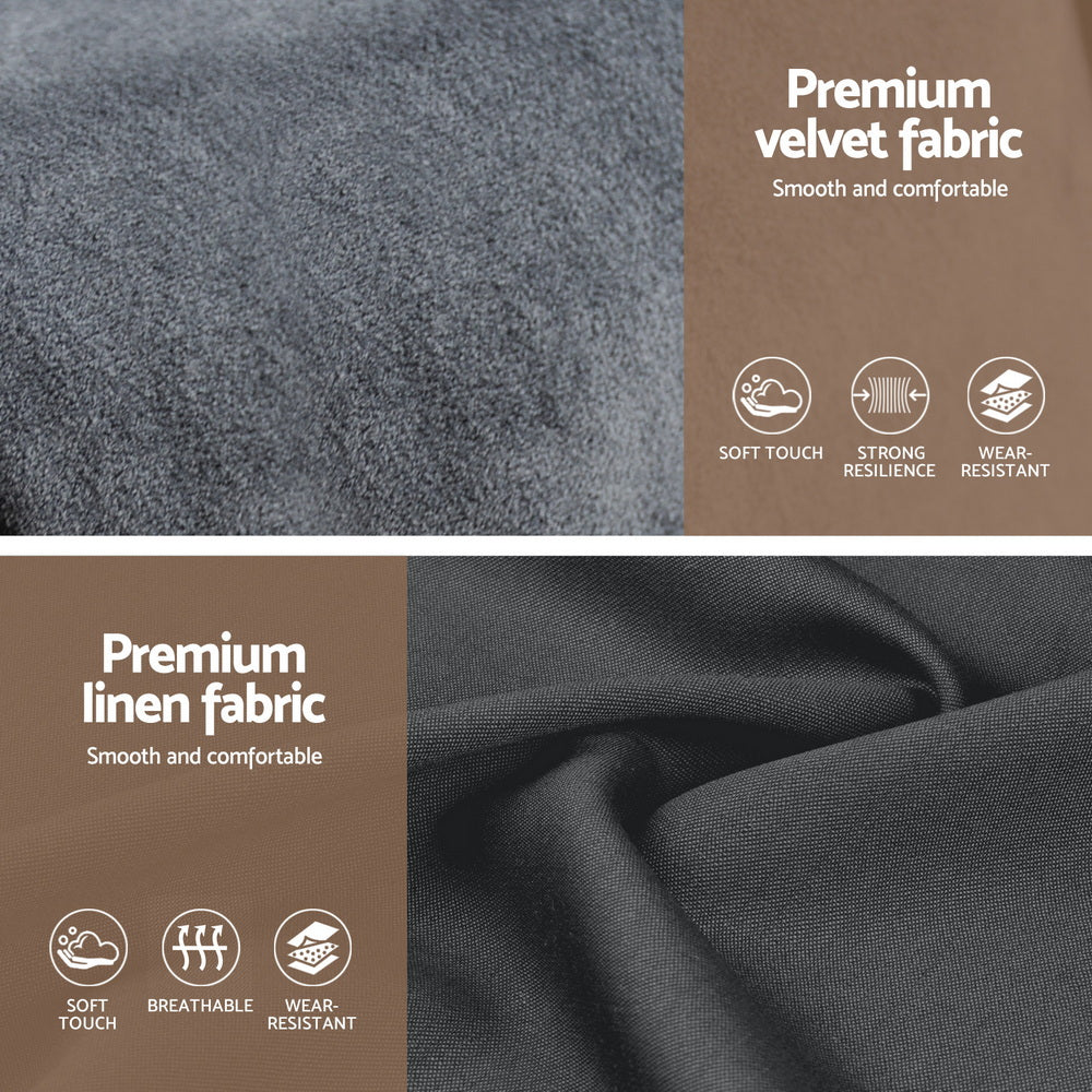 Artiss Queen Bed Frame with Storage Grey Velvet Headboard Gas Lift Platform Base