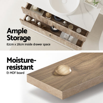 Cefito Vanity Unit 900mm Bathroom Cabinet Storage Wall Hung Timber Front Pine