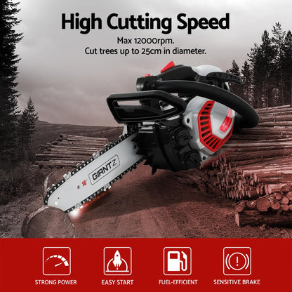 Giantz 25CC Petrol Chainsaw 10'' Bar Chain Saw Lightweight for Pruning Cutting