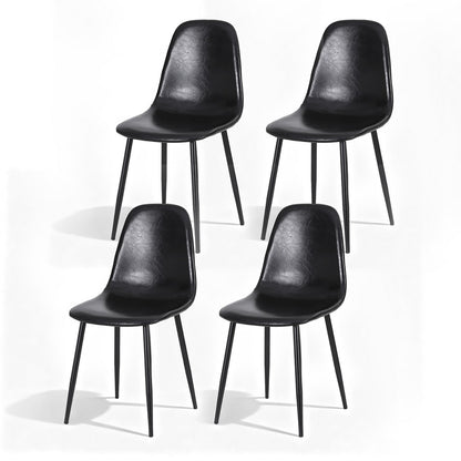 Artiss 4x Dining Chairs Retro PU Leather Kitchen Lounge Cafe Accent Chair Black