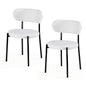 Artiss Dining Chairs Set of 2 Sherpa Boucle White