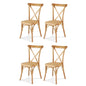Artiss 4x Dining Chairs Rattan Wooden Kitchen Accent Chair Cafe Lounge Rubber Wood