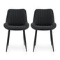 Artiss 2x Dining Chairs Retro PU Leather Kitchen Lounge Cafe Accent Chair Black