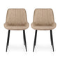 Artiss 2x Dining Chairs Retro PU Leather Kitchen Lounge Cafe Accent Chair Khaki