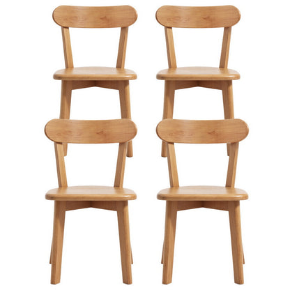 Artiss 4x Dining Chairs Wooden Kitchen Accent Chair Cafe Lounge Rubber Wood