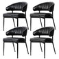 Artiss Dining Chairs Set of 4 Leather Hollow Armchair Black