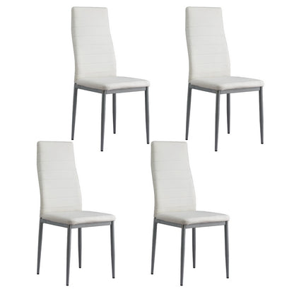 Artiss Dining Chairs Set of 4 Leather Channel Tufted White