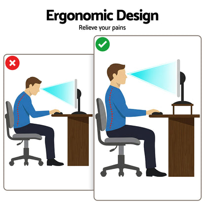 Artiss RGB Monitor Stand with USB Hub Desk Organiser Charging Stand Computer Stand Black
