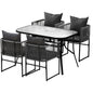 Gardeon 5PCS Outdoor Dining Set Table and Chairs Rope Patio Furniture Garden Black