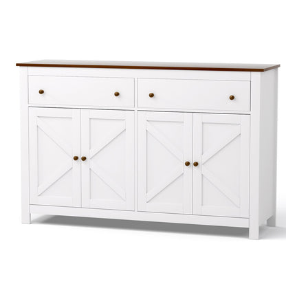 Artiss Buffet Sideboard Storage Cabinet Kitchen Cupboard 2 Drawers 140CM White