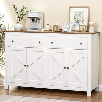Artiss Buffet Sideboard Storage Cabinet Kitchen Cupboard 2 Drawers 140CM White