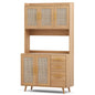 Artiss Buffet Sideboard Hutch Storage Cabinet Kitchen Cupboard Hooks Rattan Pine