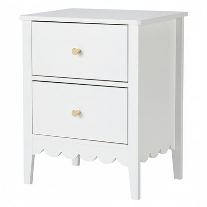 Artiss Bedside Table 2 Drawers Bedroom Storage Nightstand White