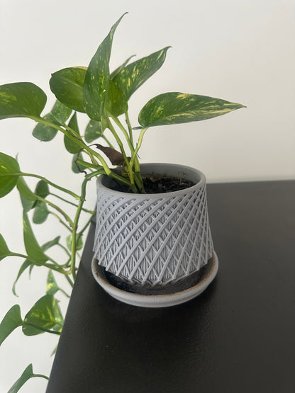 [LIMITED] Modern Textured Planter Pot with Drip Tray