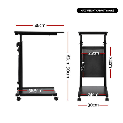 Artiss Laptop Desk Height Adjustable Mobile Workstation Computer Desks 48CM Black