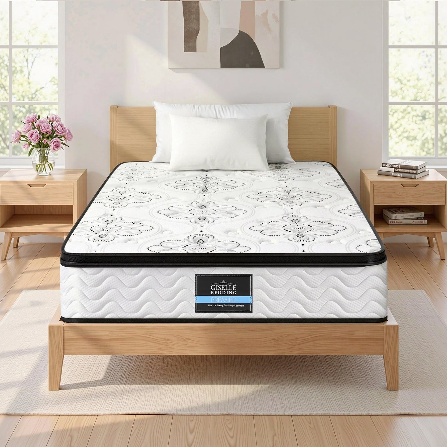 Giselle Bedding 30cm Mattress Pocket Spring Medium Firm Foam Euro Top King Single