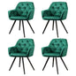 Artiss Dining Chairs Set of 4 Velvet Diamond Tufted Armchair Green