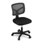 Artiss Armless Office Chair with Wheels, Ergonomic 360° Swivel Home Office Desk Chair, Height Adjustable Computer Task Chair with Fabric Back and Seat for Small Space, Black
