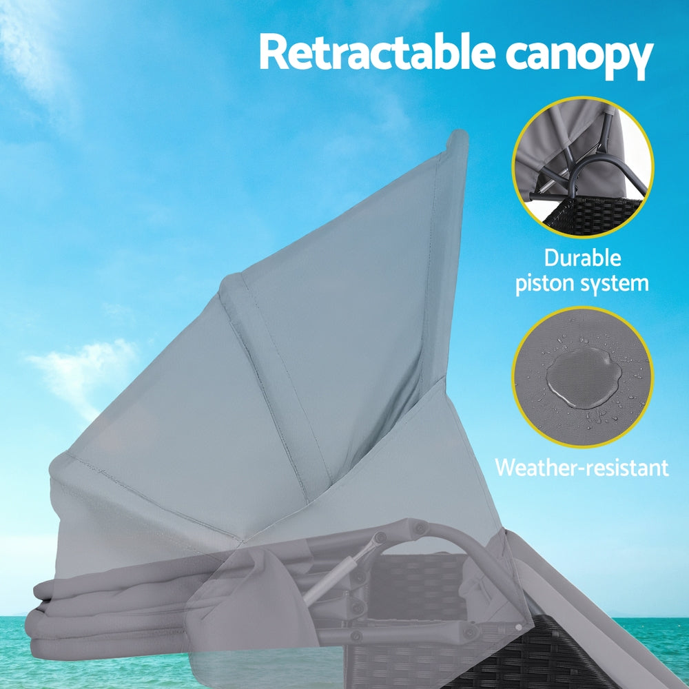 Gardeon Outdoor Day Bed Sun Lounge Setting Wicker Lounger Patio Furniture