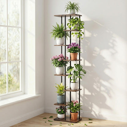 Artiss 8 Tiers Plant Stand Metal Flower Pots Shelf Indoor Outdoor Garden Home