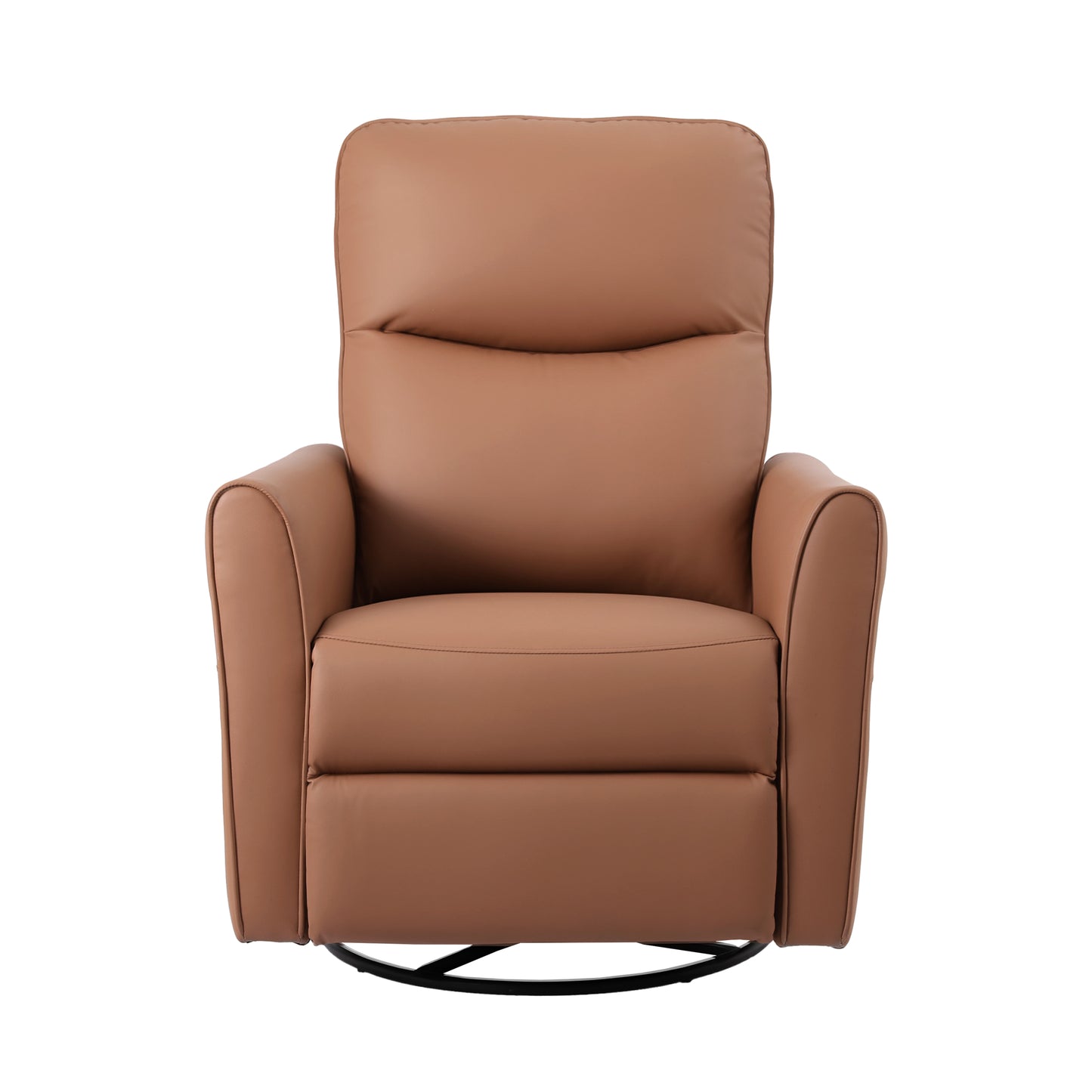 Artiss Swivel Recliner Chair Leather Rocking Reclining Sofa with Charging Ports LED Brown