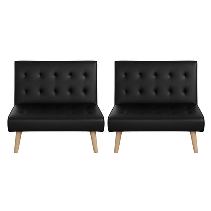 Artiss Sofa Bed Couch 2 Seater Lounge Fabric Black