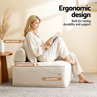 Artiss Floor Sofa Lounge Chair 6 Seater with Pillow