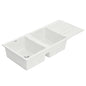 Cefito Kitchen Sink 116x50cm Granite Stone Sink Double Bowl White