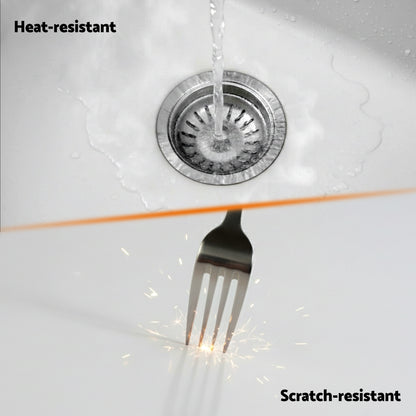 Cefito Kitchen Sink 38x38cm Granite Stone Sink Single Bowl White