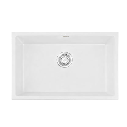 Cefito Kitchen Sink 70x45cm Granite Stone Sink Single Bowl White