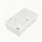 Cefito Kitchen Sink 77x45cm Granite Stone Sink Double Bowl White