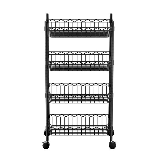 Artiss 4-Tier Shelving Unit Adjustable Garage Storage Kitchen Rack With Wheels
