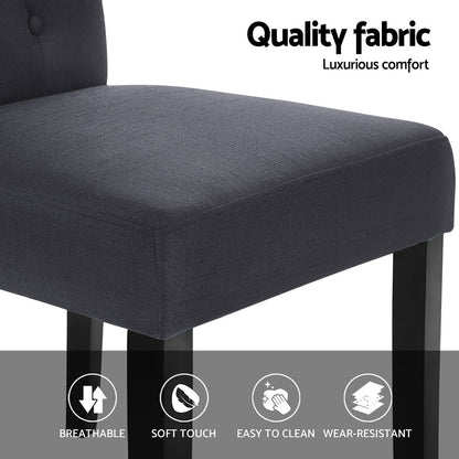 Artiss Dining Chairs Set of 4 Linen Parsons Chair Dark Grey