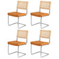 Artiss Dining Chairs Set of 4 PU Leather Rattan Cantilever Brown