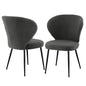 Artiss 2x Dining Chairs Sherpa Boucle Wing Back Grey