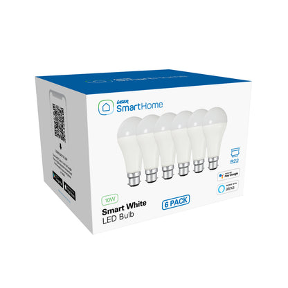 Laser Smart White LED Bulb B22 6 Pack – Wi-Fi Control