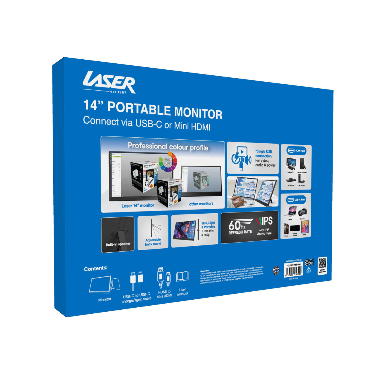 Laser 14 inch USB-C Portable Display