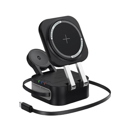 Laser 3 in 1 Foldable Wireless Charging Stand Black