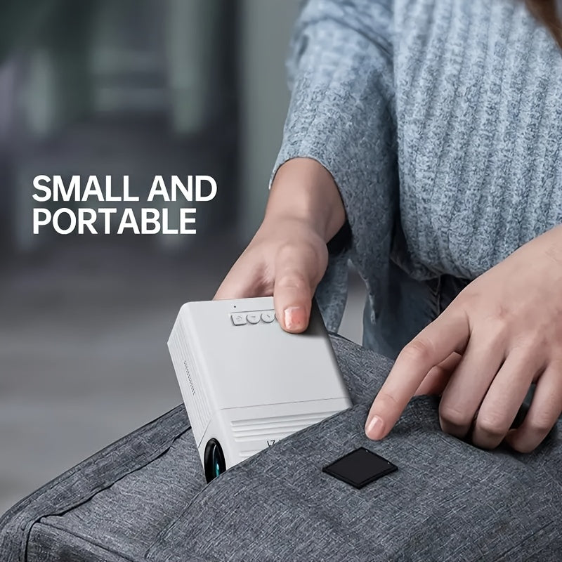 Pocket cinema carries | 80-inch wireless mini projector, direct phone connection, USB instant broadcast, and camping bedroom enjoys HD giant screen.